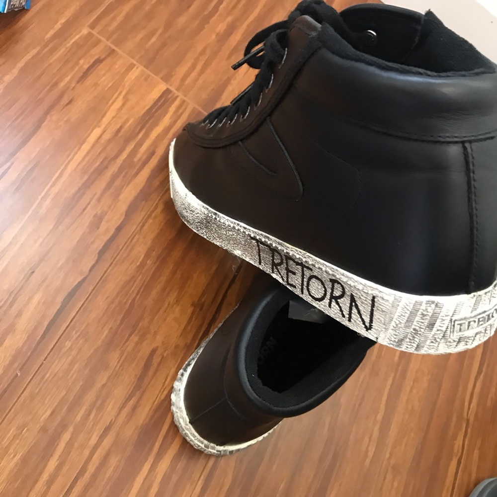 Tretorn Men Black Leather Casual Shoes Size 8.5